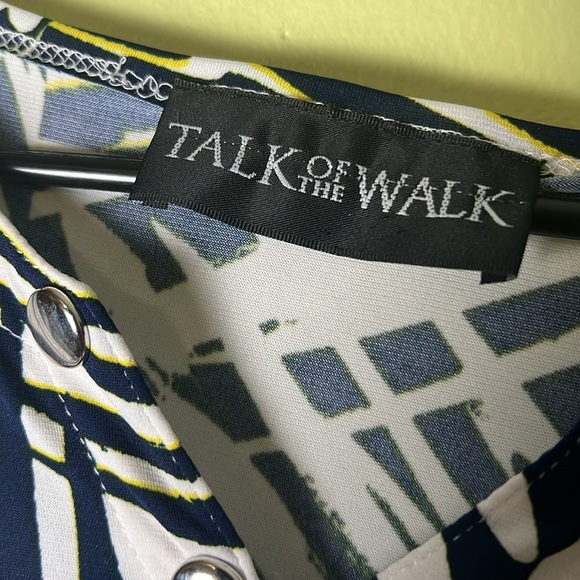 Talk of the walk vintage , long sleeve,Navy and White Patterned Women's Top - Picture 3 of 6